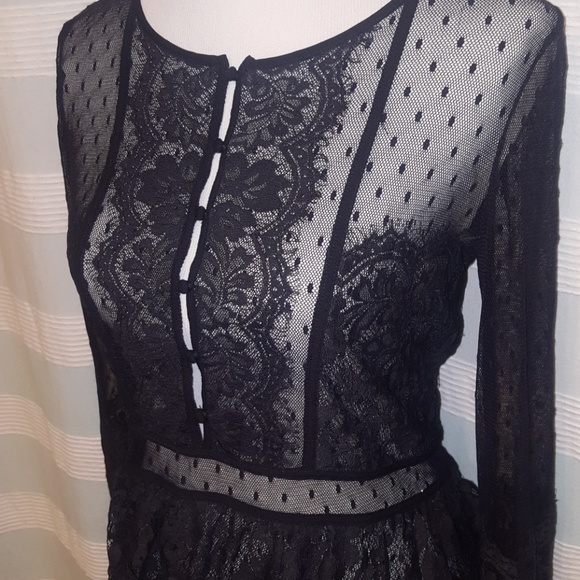 Black lace Free People top - Picture 2 of 4
